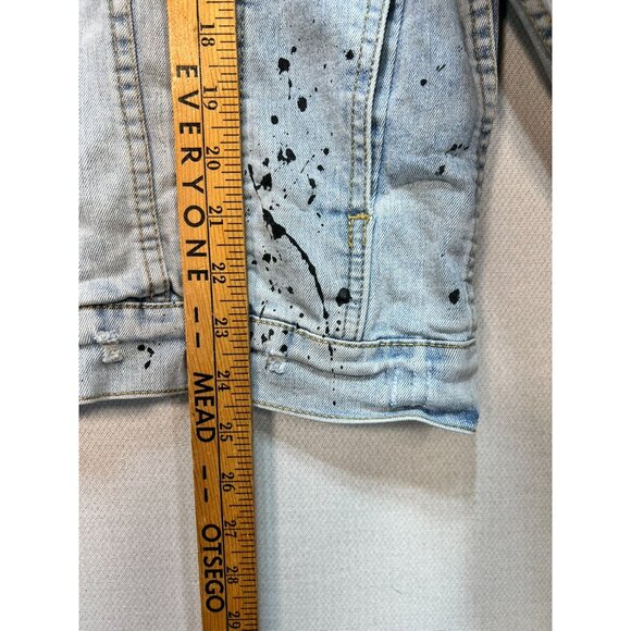 Eternity BC/AD Mens Rad Jean Jacket Stretch Denim Size Small Blue Long Sleeve - Picture 7 of 11